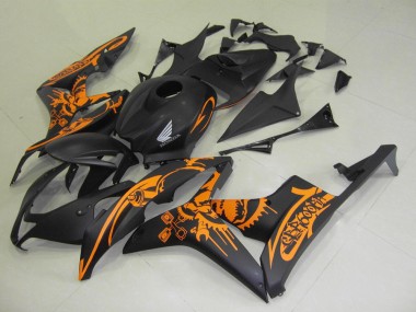 Discount 2007-2008 Matte Black Orange Skull Honda CBR600RR Motorcycle Fairings Canada