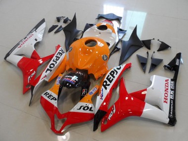 Discount 2007-2008 Orange White Red Glossy Black Repsol Honda CBR600RR Motorcycle Fairing Kits Canada