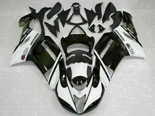 Discount 2007-2008 Black White Kawasaki ZX6R Motorcycle Fairings Canada