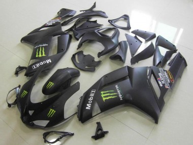 Discount 2007-2008 Matte Black Monster Kawasaki ZX6R Motorcycle Fairings Canada