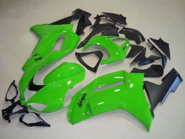 Discount 2007-2008 Green Matte Black Kawasaki ZX6R Motorcycle Fairings Canada