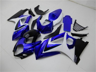 Discount 2007-2008 White Blue Black No Decal Suzuki GSXR 1000 Motorcycle Fairings Canada