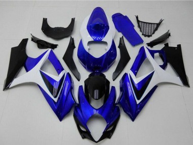 Discount 2007-2008 White Blue Black No Decal Suzuki GSXR 1000 Motorcycle Fairings Canada