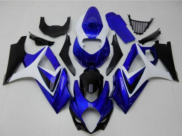 Discount 2007-2008 White Blue Black No Decal Suzuki GSXR 1000 Motorcycle Fairings Canada