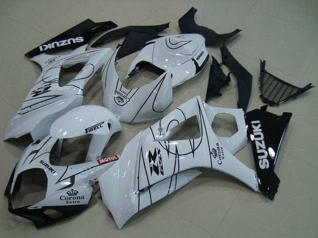Discount 2007-2008 White Black Corona Suzuki GSXR 1000 Motorcycle Fairings Canada