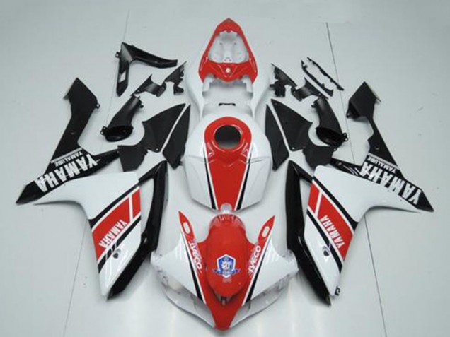 Discount 2007-2008 White Red Glossy Black Yamaha YZF R1 Motorcycle Fairings Canada