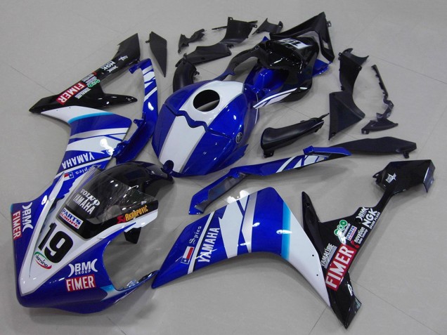 Discount 2007-2008 White Blue Black Volvo Fimer Yamaha YZF R1 Motorcycle Fairings Canada
