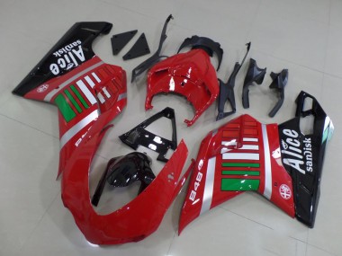 Discount 2007-2014 Red Silver Green Glossy Black Alice Sandisk Ducati 848 Motorcycle Fairings Canada
