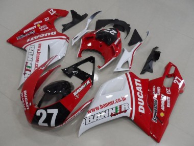 Discount 2007-2014 White Red Glossy Black Banner 27 Ducati 1098 Motorcycle Fairings Canada