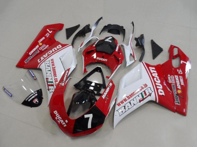 Discount 2007-2014 White Red Glossy Black Banner 7 Ducati 848 1098 1198 Motorcycle Fairings Canada