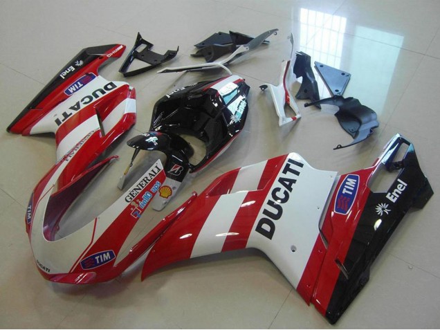 Discount 2007-2014 White Red Black Generali Tim Ducati 848 1098 1198 Motorcycle Fairings Canada
