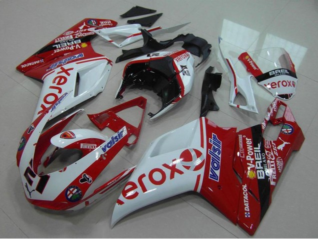 Discount 2007-2014 White Red Glossy Black Valsir Xerox OEM Style 21 Ducati 848 1098 1198 Motorcycle Fairing Canada