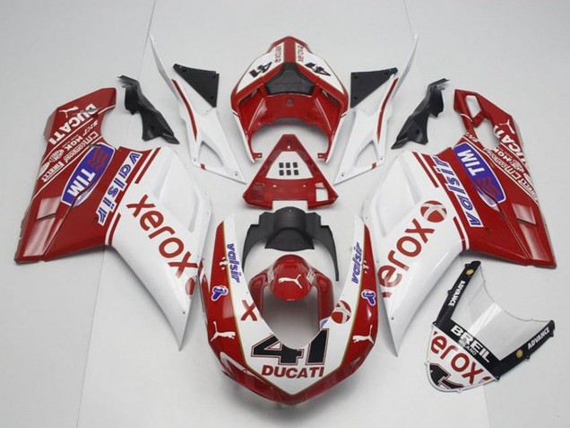 Discount 2007-2014 White Red Glossy Black Valsir Xerox OEM Style 41 Ducati 848 1098 1198 Motorcycle Fairings Canada