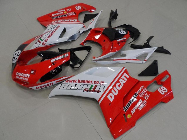Discount 2007-2014 White Red Glossy Black Banner 69 Ducati 848 1098 1198 Motorcycle Fairings Canada