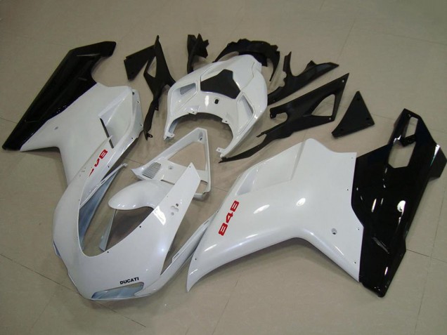 Discount 2007-2014 White Glossy Black Ducati 848 Motorcycle Fairings Canada
