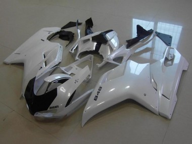 Discount 2007-2014 Glossy White Ducati 848 Motorcycle Fairings Canada
