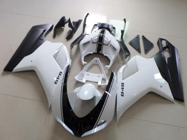 Discount 2007-2014 White Matte Black Ducati 848 Motorcycle Fairing Canada