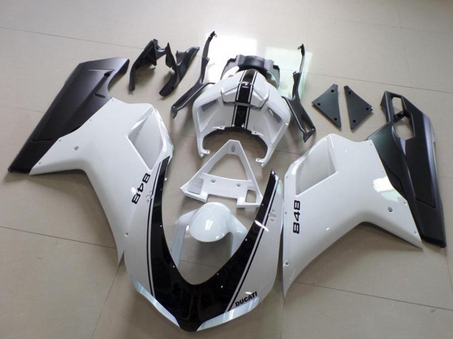 Discount 2007-2014 White Matte Black Ducati 848 Motorcycle Fairing Canada