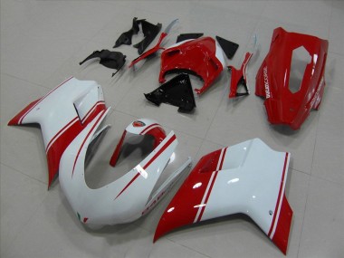 Discount 2007-2014 White Red Racing Version Ducati 848 Motorcycle Fairings Canada