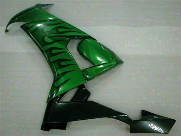 Discount 2008-2010 Glossy Black Green Flame Kawasaki ZX10R Motorcycle Fairings Canada
