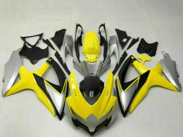 Discount 2008-2010 Yellow Silver Glossy Black Suzuki GSXR 600/750 Motorcycle Fairings Canada