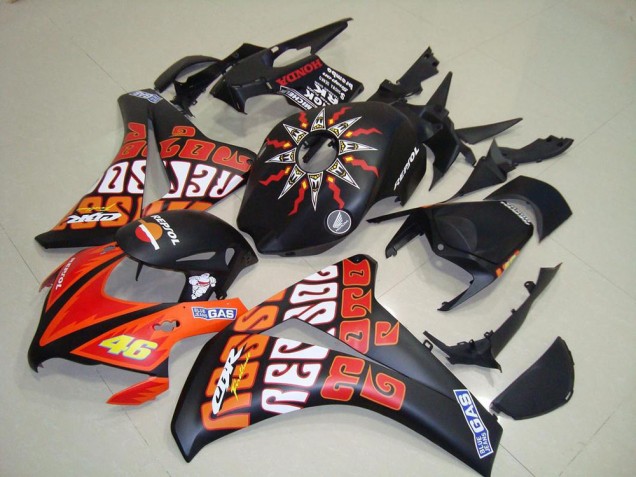 Discount 2008-2011 Matte Black Orange Rossi Repsol 46 Honda CBR1000RR Motorcycle Fairings Canada
