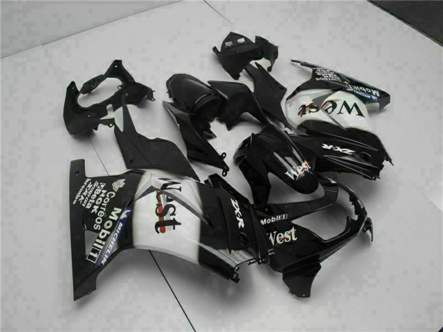Discount 2008-2012 Glossy Black White West Kawasaki EX250 Motorcycle Fairings Canada