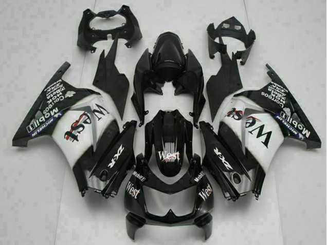 Discount 2008-2012 Glossy Black White West Kawasaki EX250 Motorcycle Fairings Canada