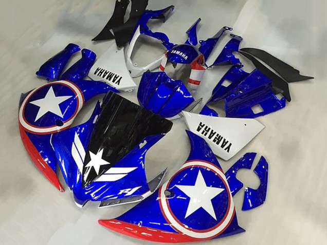 Discount 2009-2011 Blue White Red Black Star Captain America Yamaha YZF R1 Motorcycle Fairings Canada
