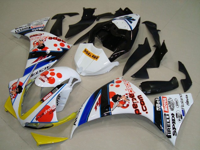 Discount 2009-2011 White Red Yellow Black Pepe Phone Dark Dog Yamaha YZF R1 Motorcycle Fairings Canada