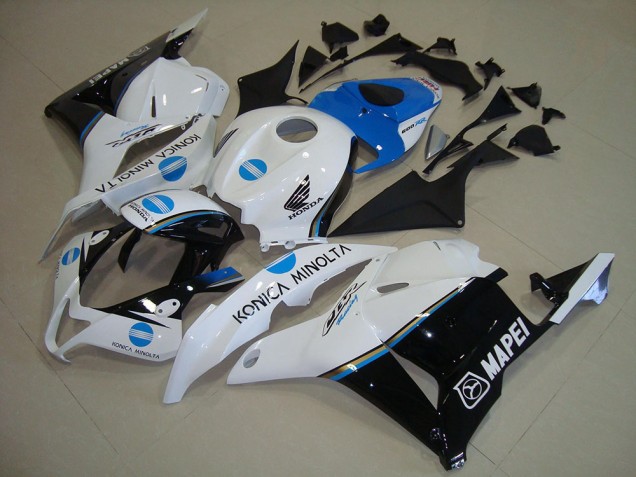 Discount 2009-2012 White Blue Glossy Black Konica Minolta Honda CBR600RR Motorcycle Fairings Canada