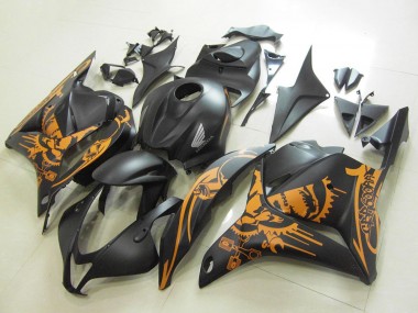 Discount 2009-2012 Matte Black Orange Skull Honda CBR600RR Motorcycle Fairings Canada
