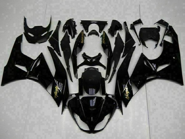 Discount 2009-2012 Glossy Black Gold Ninja Kawasaki ZX6R Motorcycle Fairings Canada