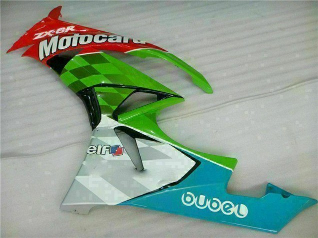 Discount 2009-2012 Green White Red Black Blue Motocard Kawasaki ZX6R Motorcycle Fairings Canada