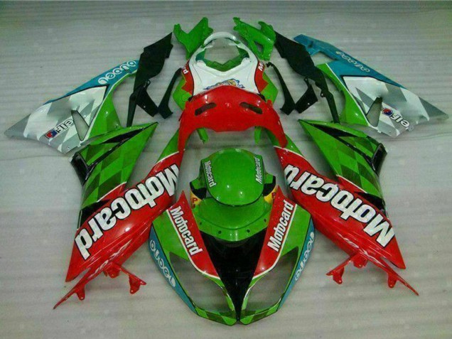 Discount 2009-2012 Green White Red Black Blue Motocard Kawasaki ZX6R Motorcycle Fairings Canada