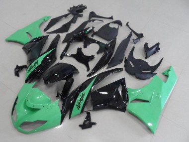 Discount 2009-2012 Light Green Glossy Black Kawasaki ZX6R Motorcycle Fairings Canada
