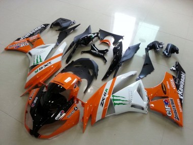 Discount 2009-2012 Orange White Glossy Black Green Elf Bridgestone Monster Kawasaki ZX6R Motorcycle Fairings Canada