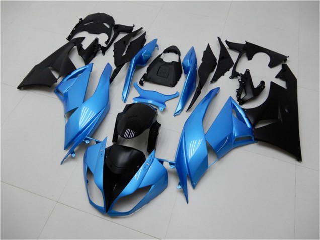 Discount 2009-2012 Light Blue Glossy Black Kawasaki ZX6R Motorcycle Fairings Canada