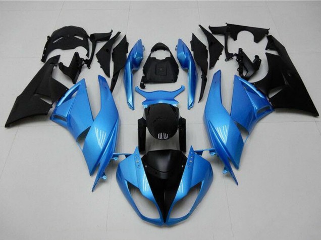 Discount 2009-2012 Light Blue Glossy Black Kawasaki ZX6R Motorcycle Fairings Canada