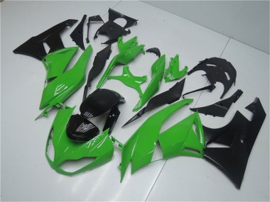 Discount 2009-2012 Green Glossy Black Kawasaki ZX6R Motorcycle Fairing Kits Canada