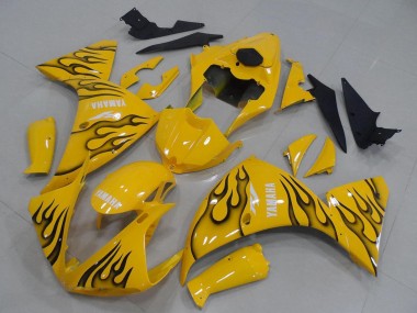 Discount 2012-2014 Yellow Black Flame Yamaha YZF R1 Motorcycle Fairings Canada