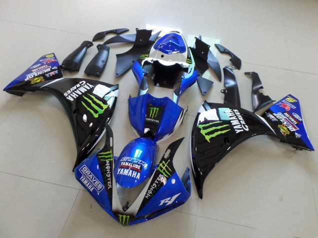 Discount 2012-2014 Blue White Glossy Black Green Graves Yamalube Monster Yamaha YZF R1 Motorcycle Fairings Canada