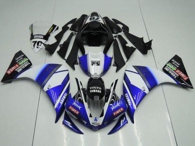Discount 2012-2014 White Blue Glossy Black Volvo Fimer Yamalube Yamaha YZF R1 Motorcycle Fairings Canada