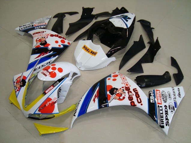 Discount 2012-2014 White Orange Yllow Blue Black Pepe Phone Yamaha YZF R1 Motorcycle Fairings Canada