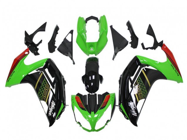 Discount 2012-2016 Green Glossy Black Red Honeycomb Kawasaki EX650 Motorcycle Fairings Canada