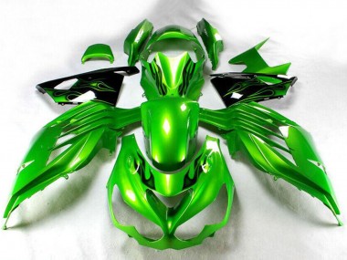 Discount 2012-2024 Green Glossy Black Kawasaki ZX14R ZZR1400 Motorcycle Fairing Canada