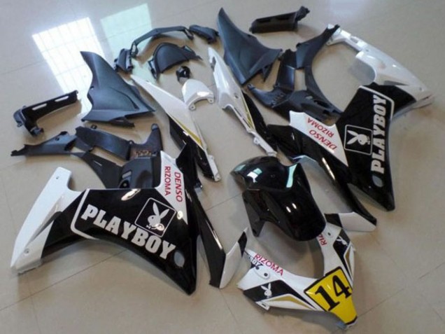 Discount 2013-2015 White Yellow Glossy Black Playboy 14 Honda CBR500R Motorcycle Fairings Canada