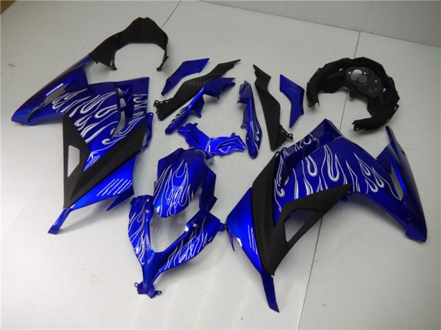 Discount 2013-2024 Blue Black White Flame Kawasaki Ninja 300 EX300R Motorcycle Fairings Canada