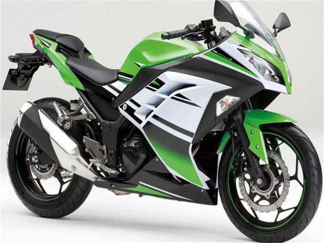 Discount 2013-2024 Green White Black Stripe Kawasaki Ninja 300 EX300R Motorcycle Fairings Canada