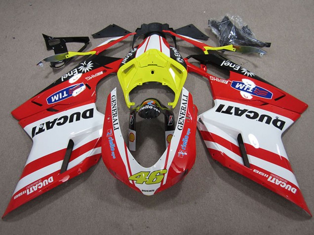 Discount 2007-2014 White Yellow Red Generali 46 Ducati 1198 Motorcycle Fairings Canada